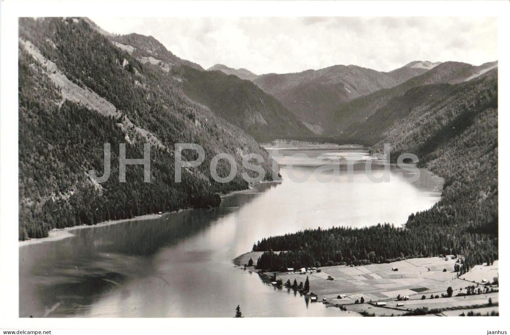 Ostlicher Weissensee - lake - mountains - 157 - old postcard - Austria - unused - JH Postcards