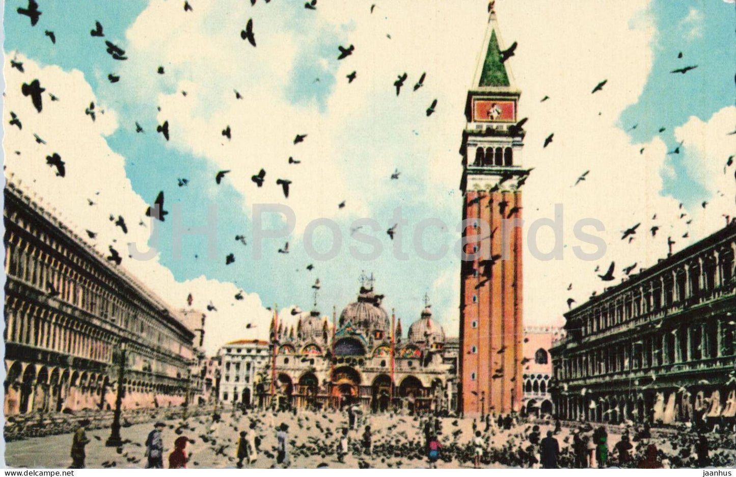 Venezia - Venice - Piazza S. Marco - Piccionata - St. Mark’s Square - pigeons - 16 A - old postcard - Italy - unused - JH Postcards