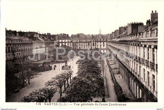 Nantes - Vue Generale du Cours Cambronne - General view - 176 - old postcard - France - unused - JH Postcards