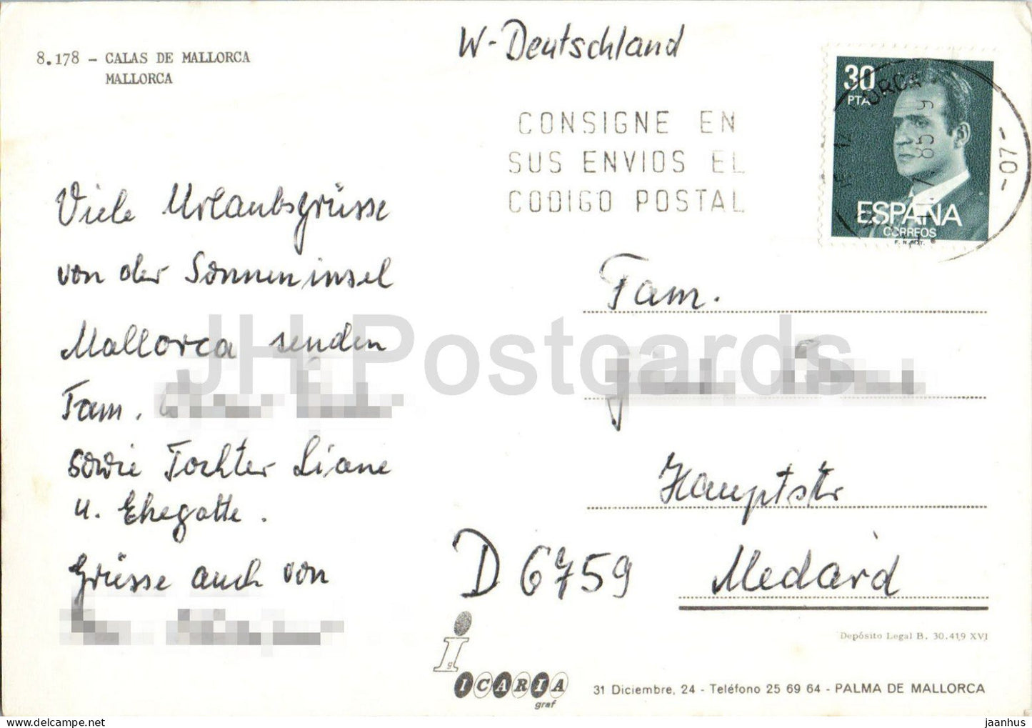 Calas de Mallorca - Ferienort - Hotelanlage - Meerblick - 8178 - 1985 - Spanien - gebraucht