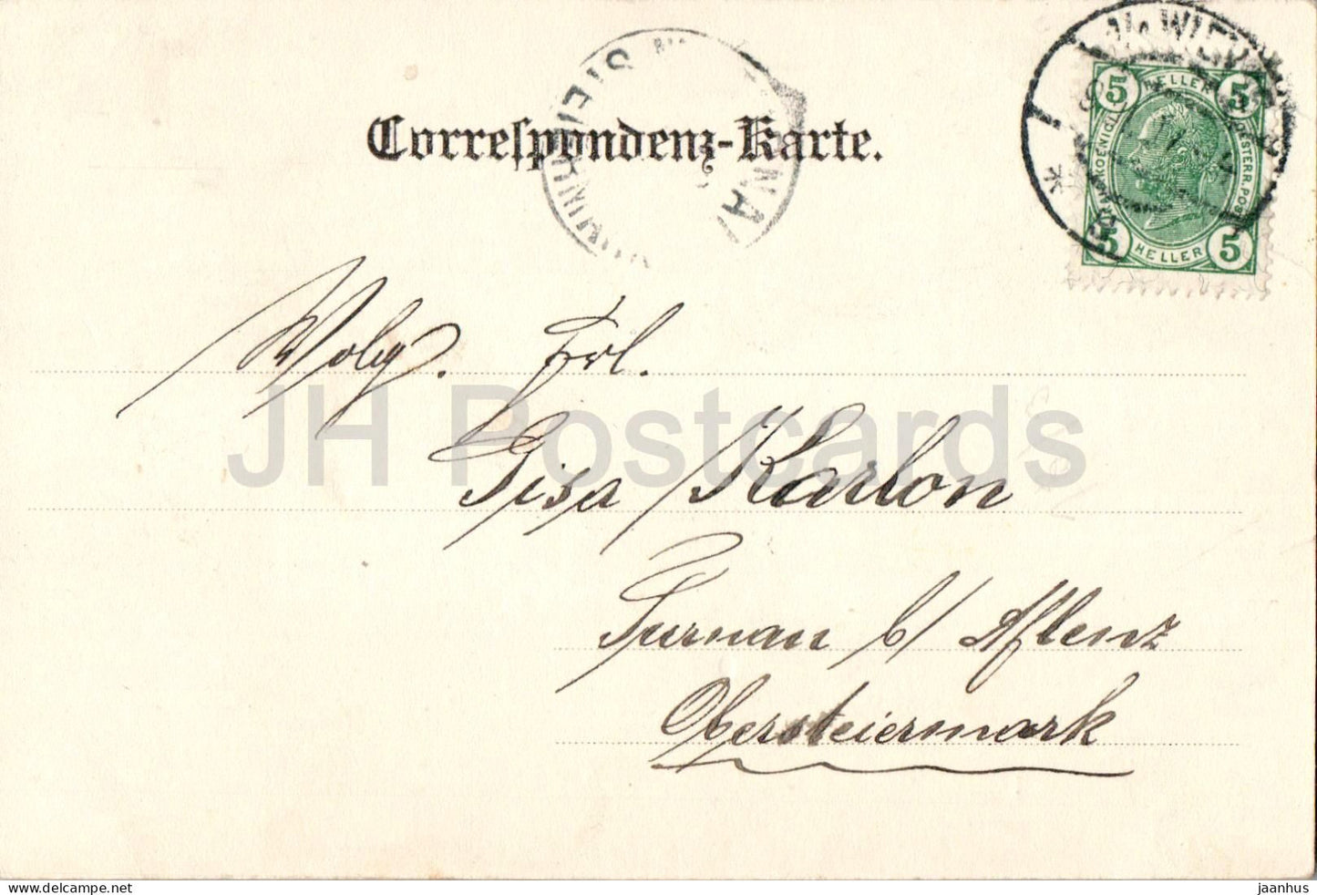 Kursalon Wien - Vienne - palais - jardin - carte postale ancienne - 1907 - Autriche - utilisée 