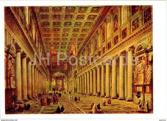 painting by Giovanni Paolo Panini - Interior view of the Church in Rome - Italian art - 1985 - Russia USSR - unused - JH Postcards