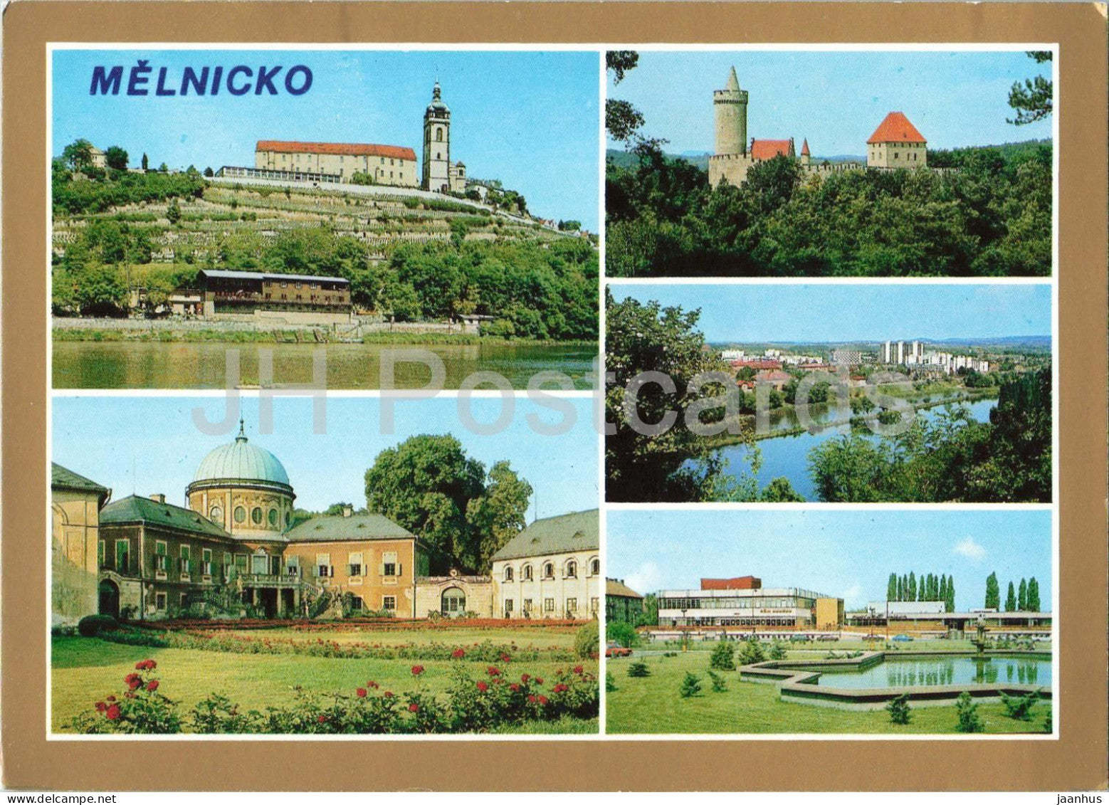 Melnicko - Castle - Veltrusy Castle - Kokorin Castle - Neratovice - multiview - Czech Republic - Czechoslovakia - unused - JH Postcards