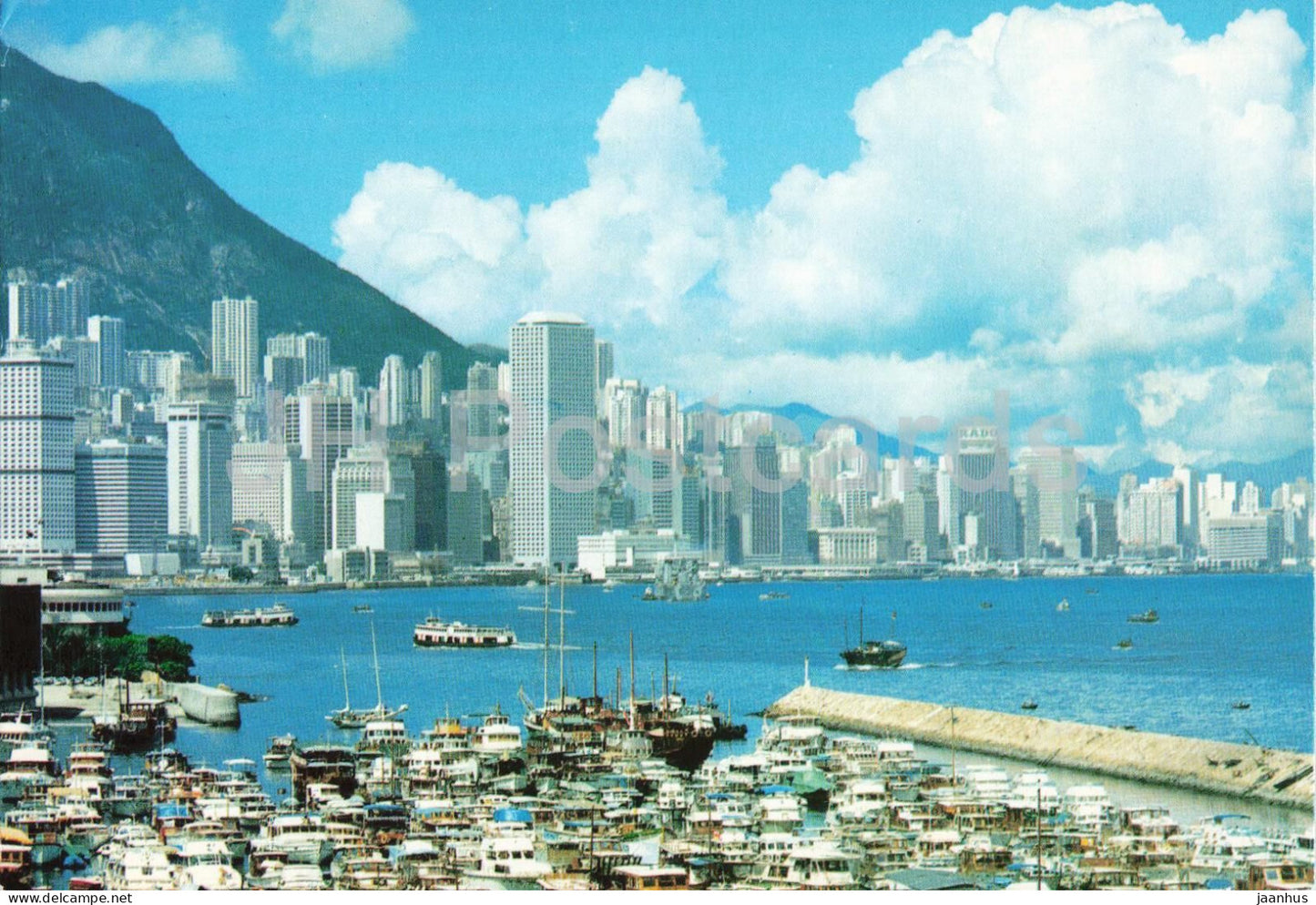 Hong Kong - Causeway Bay Shelter - harbour - skyline - boat - 802 - Hong Kong - China - unused - JH Postcards