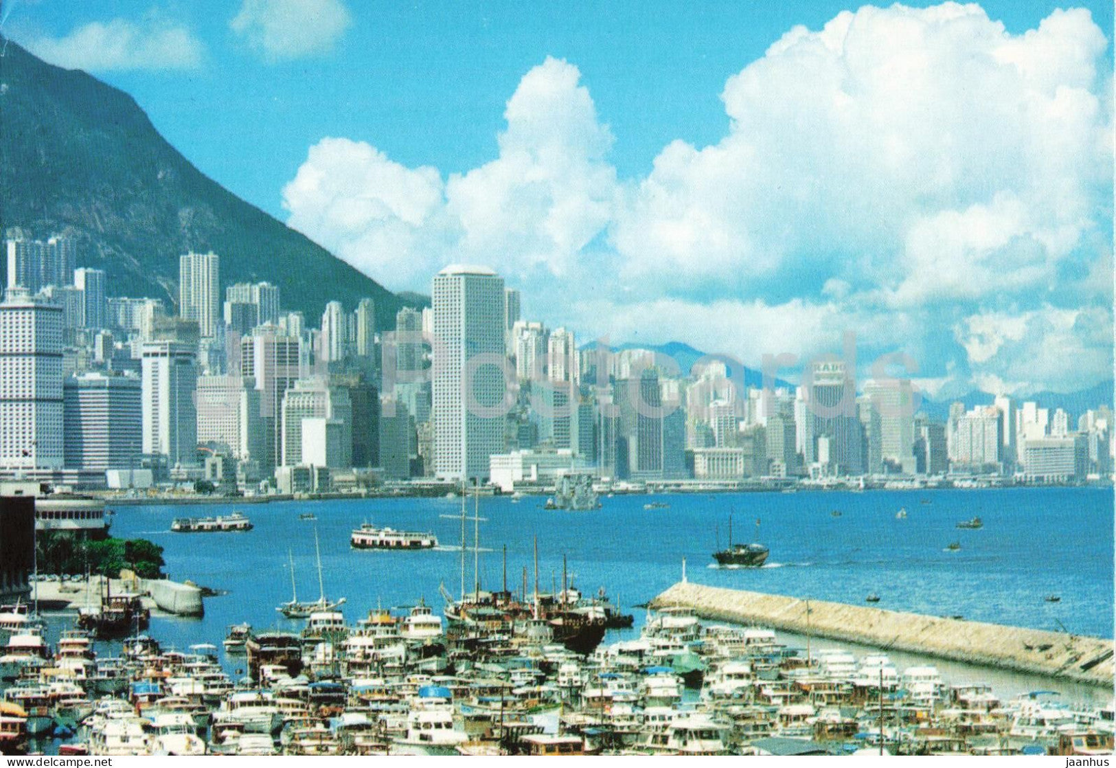 Hong Kong - Causeway Bay Shelter - harbour - skyline - boat - 802 - Hong Kong - China - unused - JH Postcards