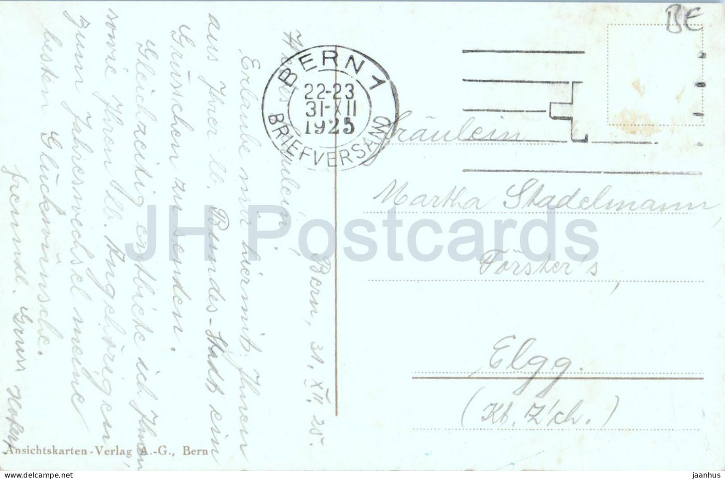 Berne - Kornhausbrucke und die Alpen - pont - 1517 - carte postale ancienne - 1925 - Suisse - utilisé