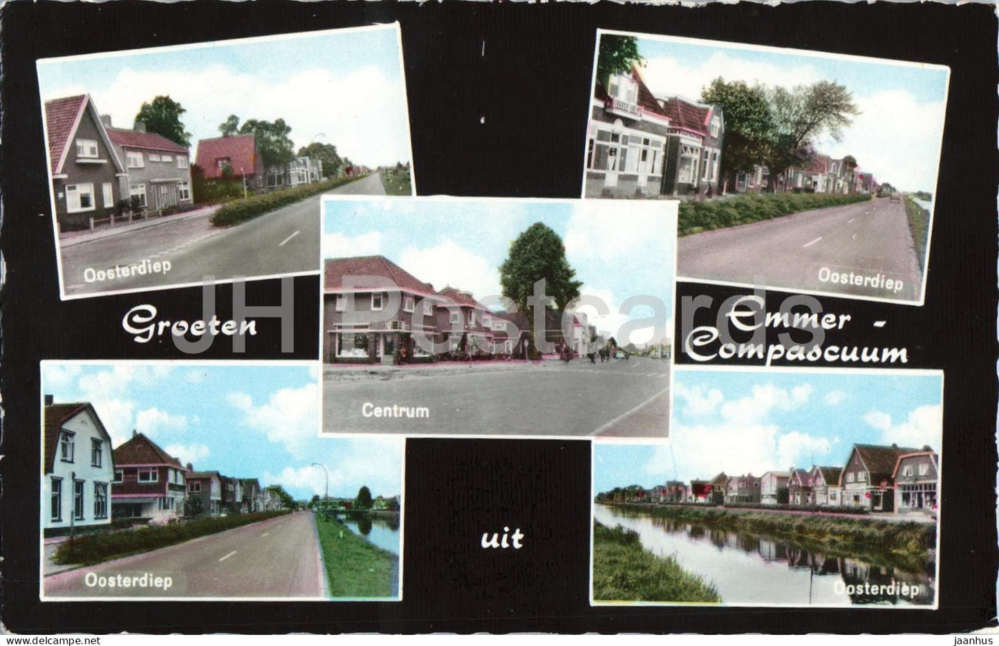 Groeten uit Emmer - Compascuum - Greetings - Oosterdiep - multiview - 1262 - old postcard - Netherlands - unused - JH Postcards