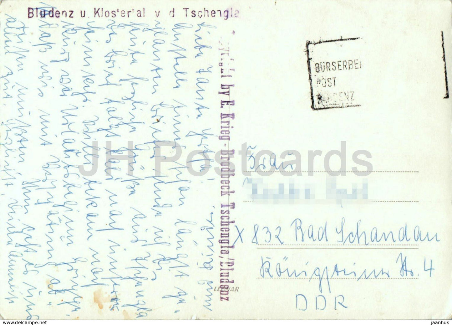 Bludenz u Klostertal - Tschengla - alte Postkarte - Österreich - gebraucht