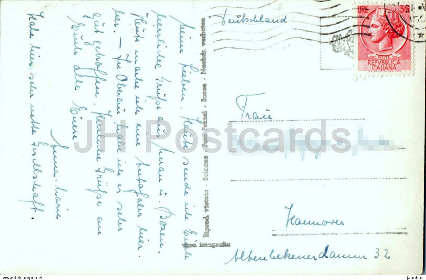 Meran 320 m - Kurort Meran - Alpenstadt - Panorama - Alpen - Berge - 710-94 - alte Postkarte - 1950er Jahre - Italien - gebraucht