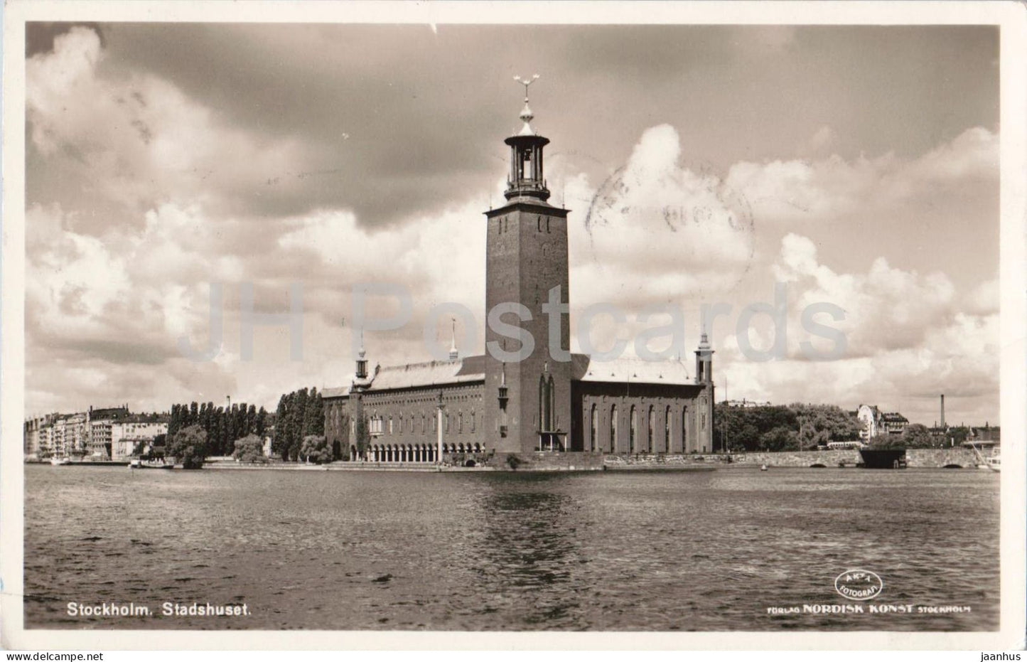 Stockholm - Stadshuset - The City Hall) - architecture - old postcard - 1951 - Sweden - used - JH Postcards