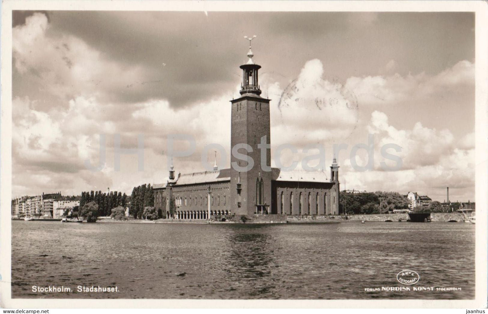 Stockholm - Stadshuset - The City Hall) - architecture - old postcard - 1951 - Sweden - used - JH Postcards