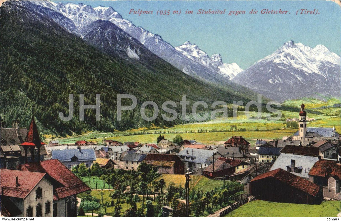 Fulpmes 935 m im Stubaital gegen die Gletscher - Tirol - 11650 - old postcard - 1926 - Austria - used - JH Postcards