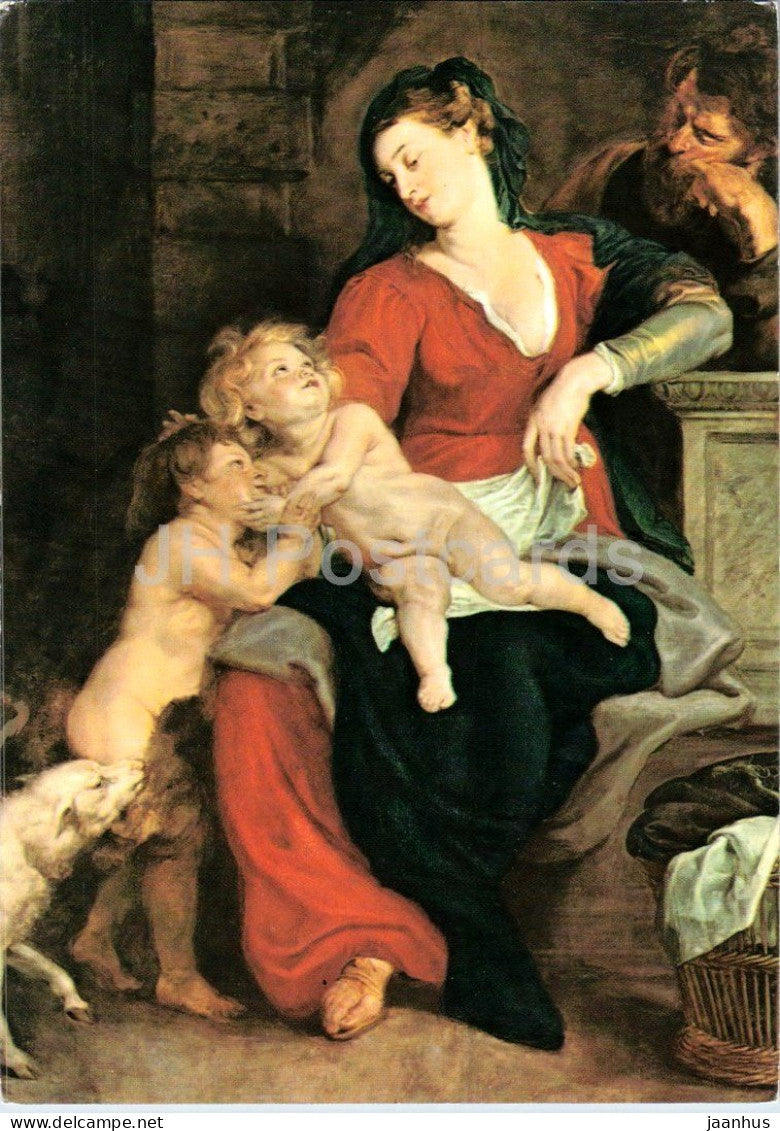 painting by Peter Paul Rubens - The Holy Family with the Basket - Familie - Flemish art - 1976 - Germany DDR - unused - JH Postcards
