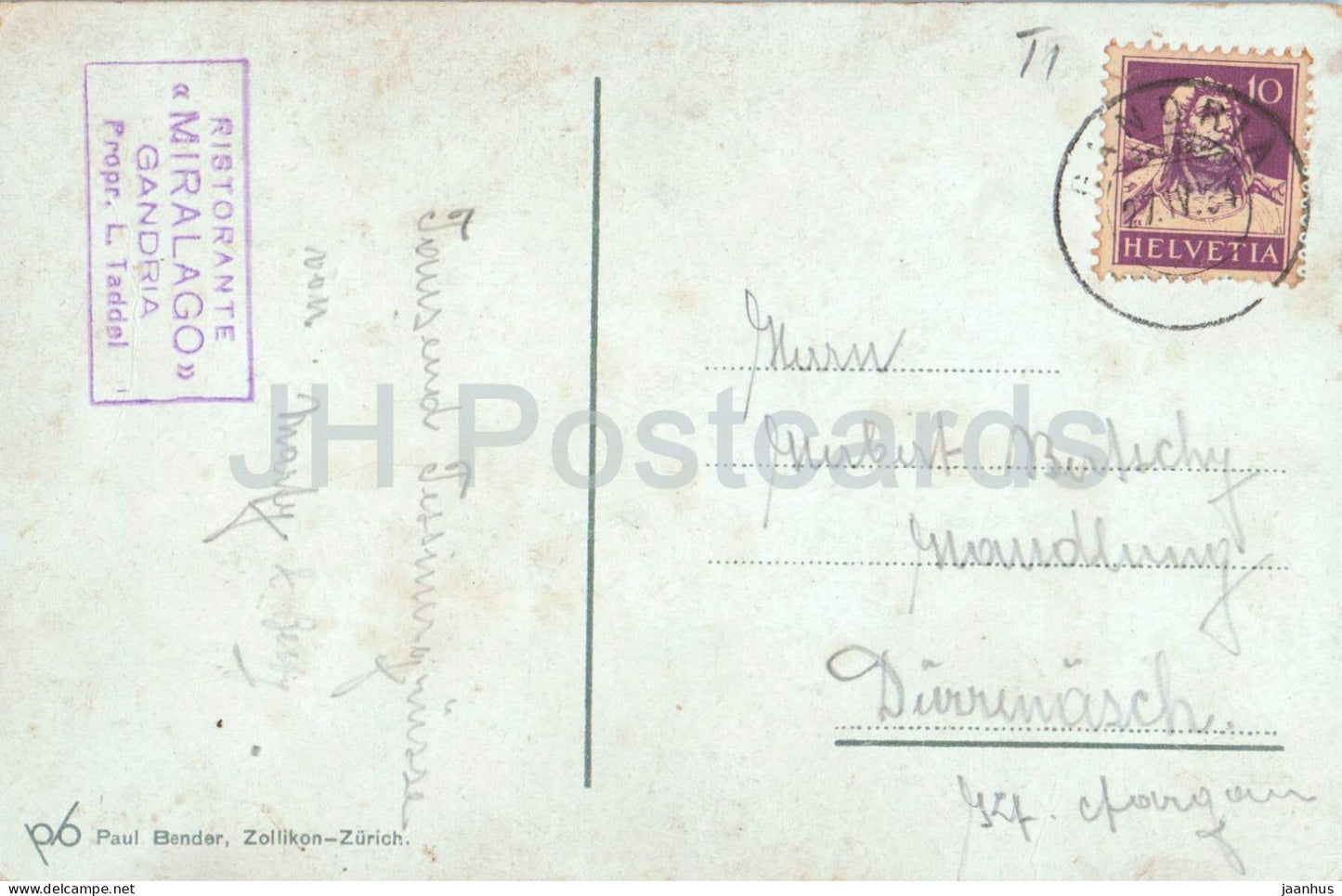 Lago di Lugano - Gandria e Monte S. Salvatore - boat - 5001 - old postcard - 1934 - Switzerland - used