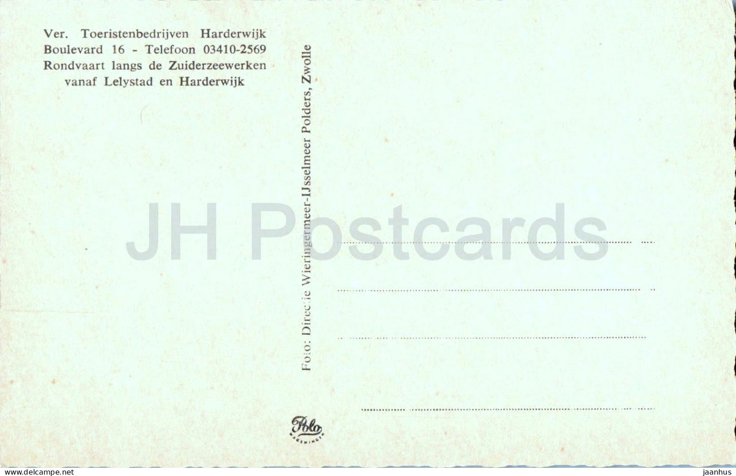 Zuiderzeewerken Aanleg van de Dijk - Works cranes dike construction workers - old postcard - Netherlands - unused