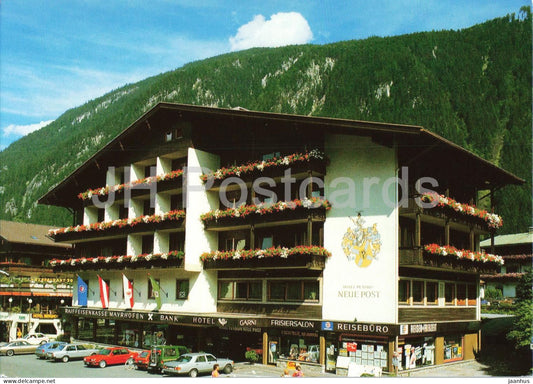 Hotel Neue Post - Mayrhofen im Zillertal - Reiseburo - Tirol - town view - tourism - car - Austria - unused - JH Postcards
