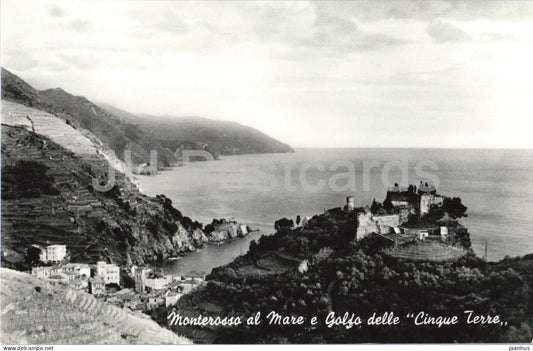Monterosso al Mare e Golfo delle Cinque Terre - seaside village - Liguria - coastline - old postcard - Italy - unused - JH Postcards