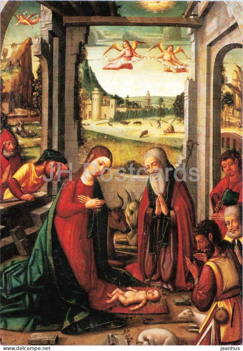 Spanish painting - The Nativity of Christ - Geburt Christi von Jativa - Christmas - sheep - art 1997 - Austria - unused - JH Postcards