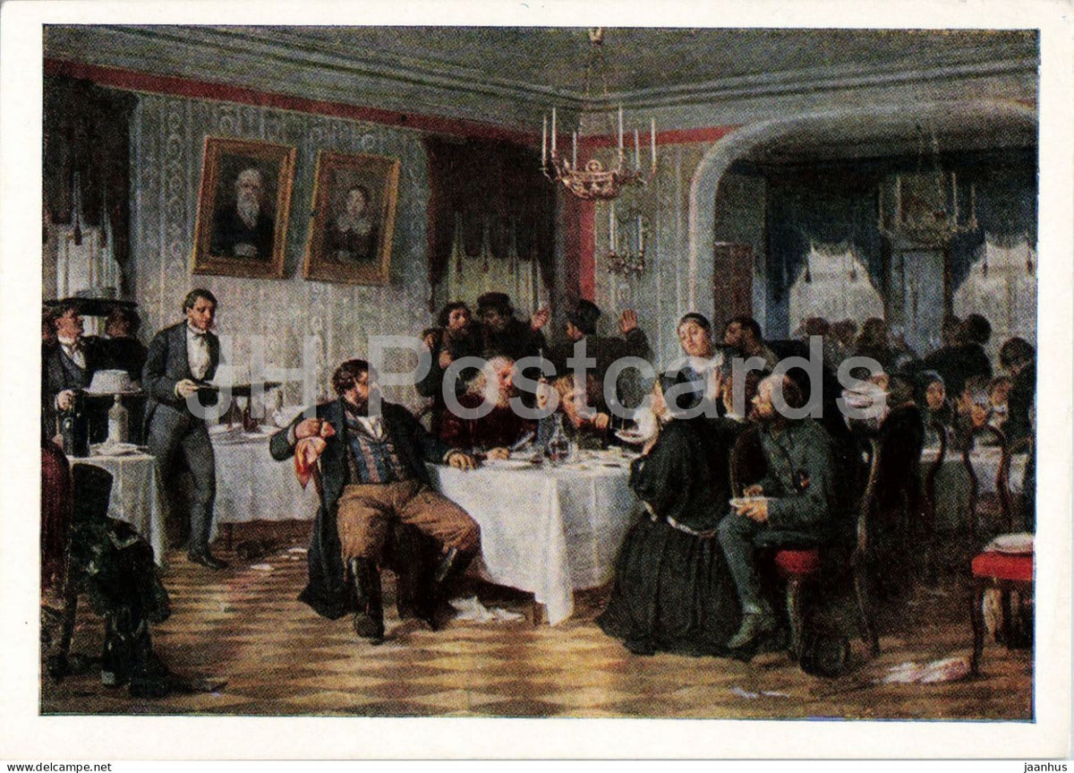 painting by F. S. Zhuravlev - A Merchants Funeral - Russian art - 1964 - Russia USSR - unused - JH Postcards