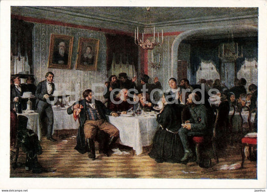 painting by F. S. Zhuravlev - A Merchants Funeral - Russian art - 1964 - Russia USSR - unused - JH Postcards