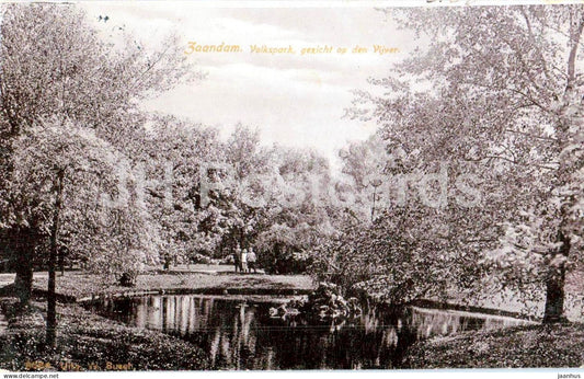 Zaandam - Volkspark - gezicht op den Vijver - People’s Park - Pond - old postcard - Netherlands - used - JH Postcards