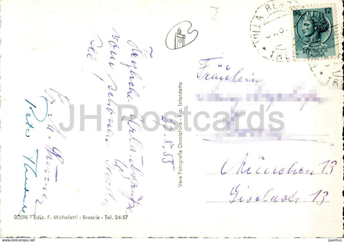 Gardasee - Strada Gardesana Occidentale - Gardasee - Gardesana Straße - alte Postkarte - 1955 - Italien - gebraucht