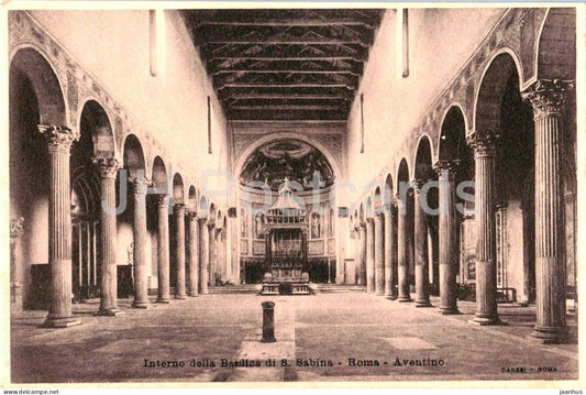 Roma - Rome - Interno della Basilica di S. Sabina - Interior of the Basilica - Aventino - old postcard - Italy - unused - JH Postcards