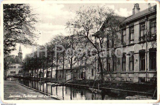 Zaandam - Parkstraat met Ziekenhuis - Park Street with Hospital - old postcard - Netherlands - unused - JH Postcards