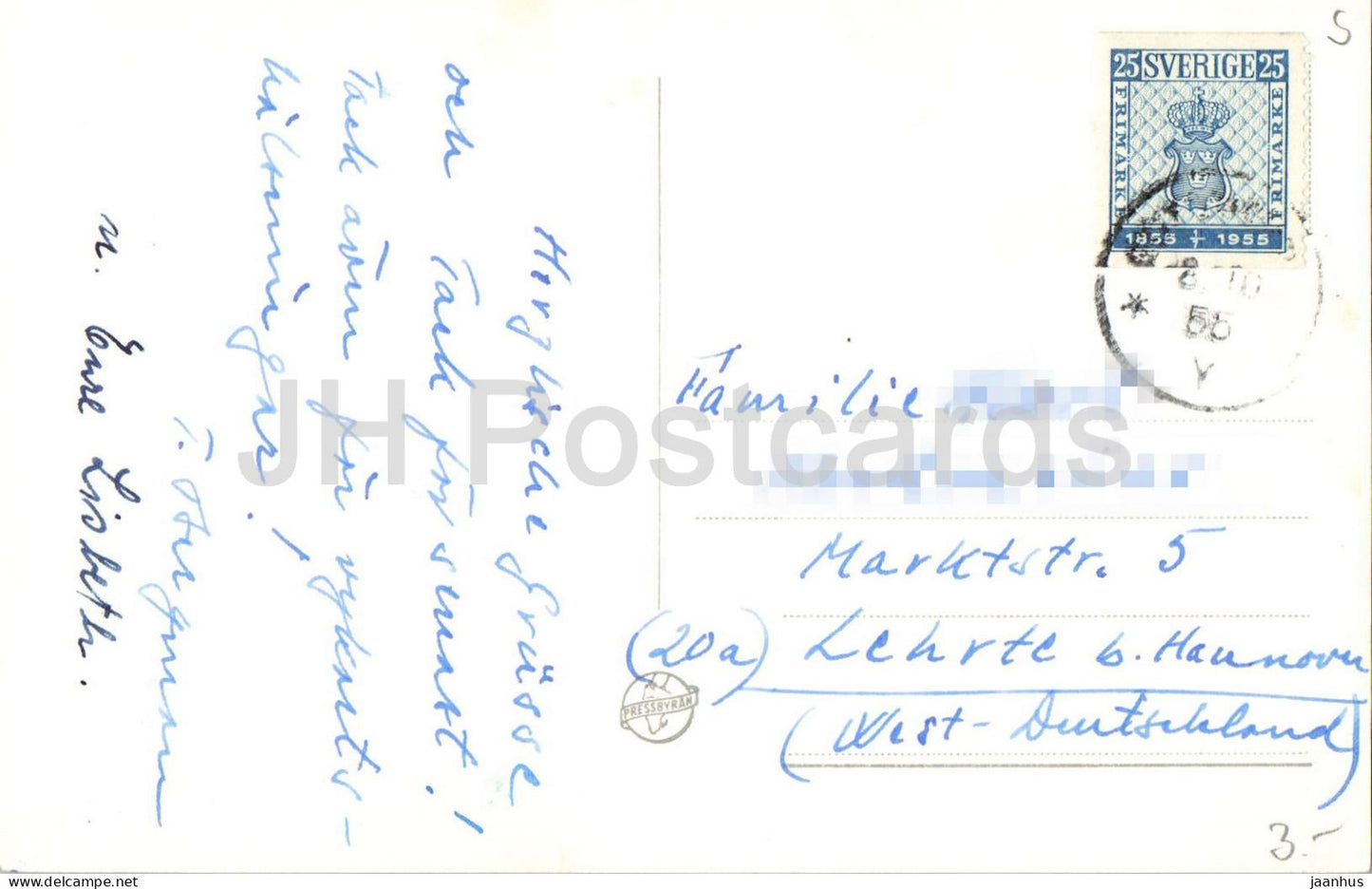 Goteborg - Hamnen - harbour - ship - crane - port - 191238 - old postcard - 1950 - Sweden - used