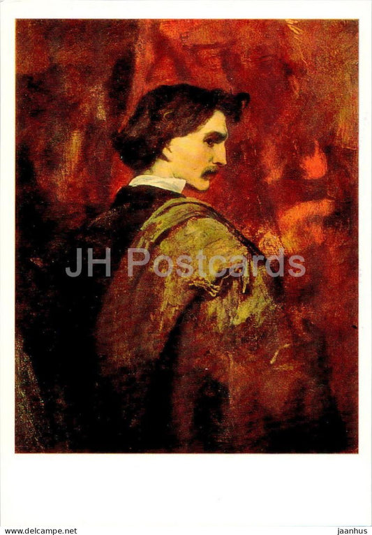 painting by Anselm Feuerbach - Self Portrait - German art - 1985 - Russia USSR - unused - JH Postcards