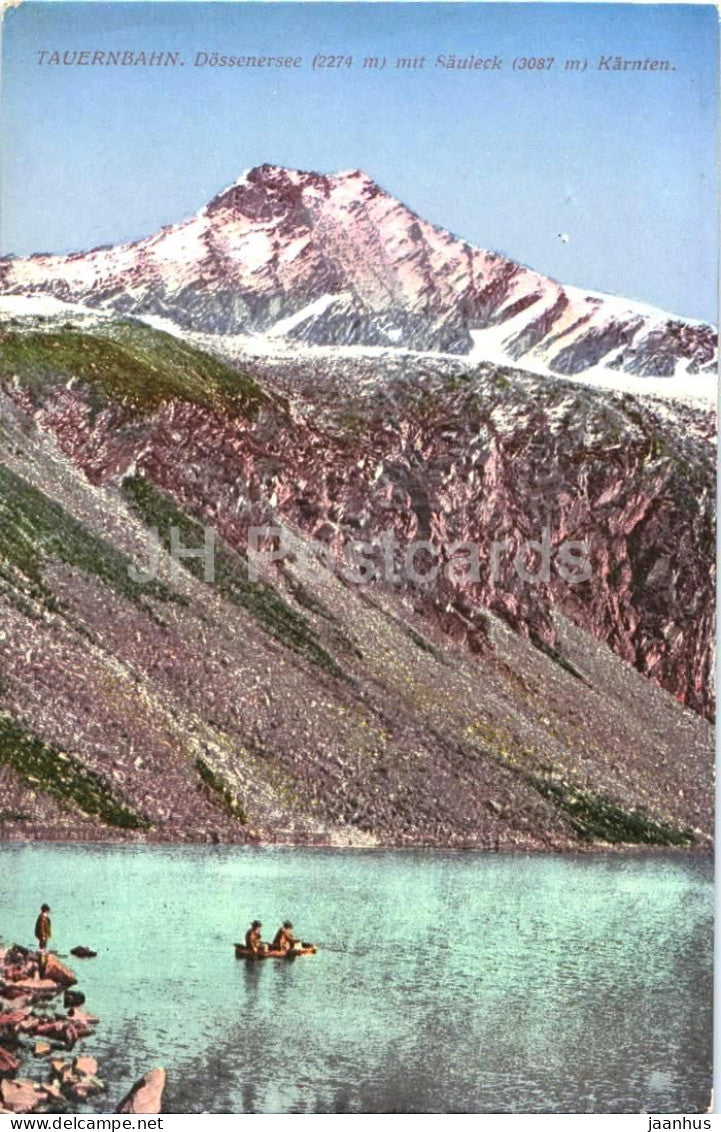 Tauernbahn - Dossenersee 2274 m mit Sauleck 3087 m Karnten - lake - mountains - alpine - 11116 - 1930s - Austria - used - JH Postcards