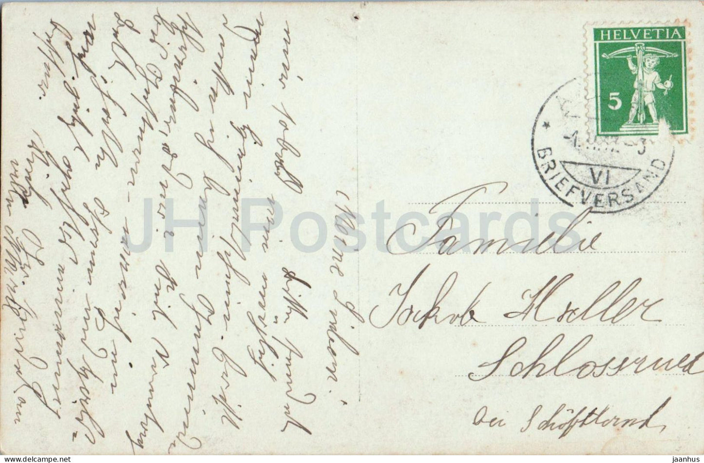 Château de Hallwyl - pont - 1 - carte postale ancienne - années 1920 - Suisse - d'occasion 