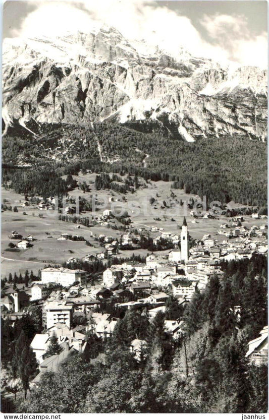 Cortina 1224 m - Le Tofane - mountains - alpine town - Alps - 804 - 1953 - Italy - used - JH Postcards
