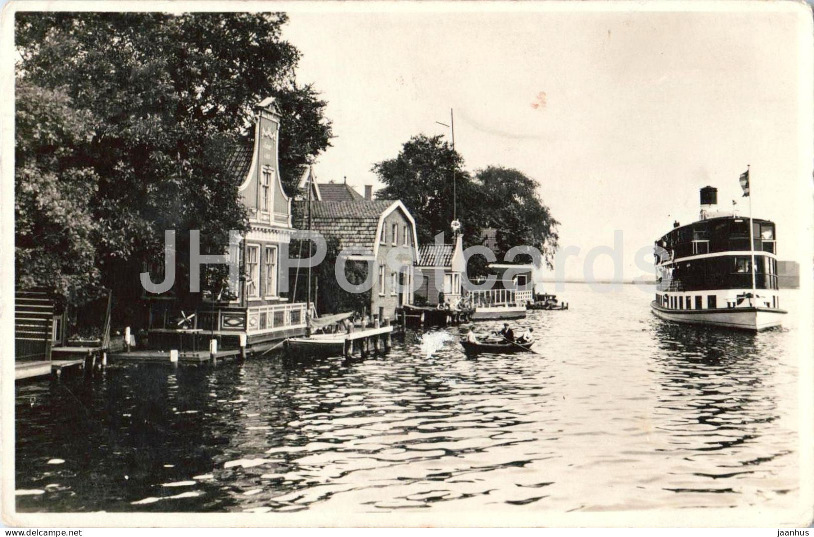 Langs de Zaan - De Gortershoek - Koog Zaandijk - ship - boat - old postcard - 1939 - Netherlands - used - JH Postcards