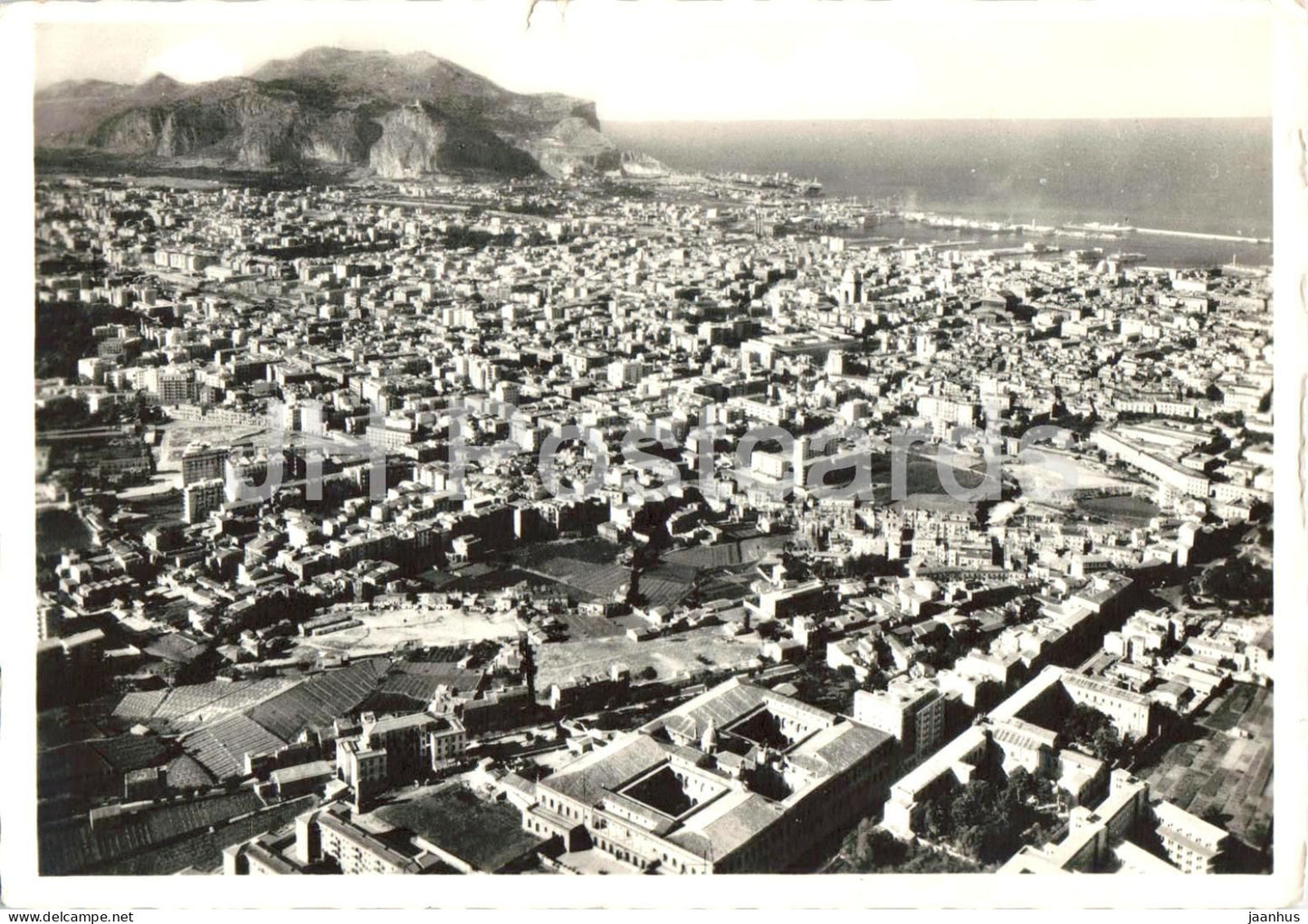 Palermo - Panorama dall’aereo - Aerial panorama - aerial view - large cityscape - Sicily - 13862 - 1965 - Italy - used - JH Postcards