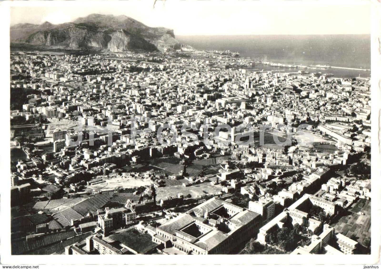 Palermo - Panorama dall’aereo - Aerial panorama - aerial view - large cityscape - Sicily - 13862 - 1965 - Italy - used - JH Postcards