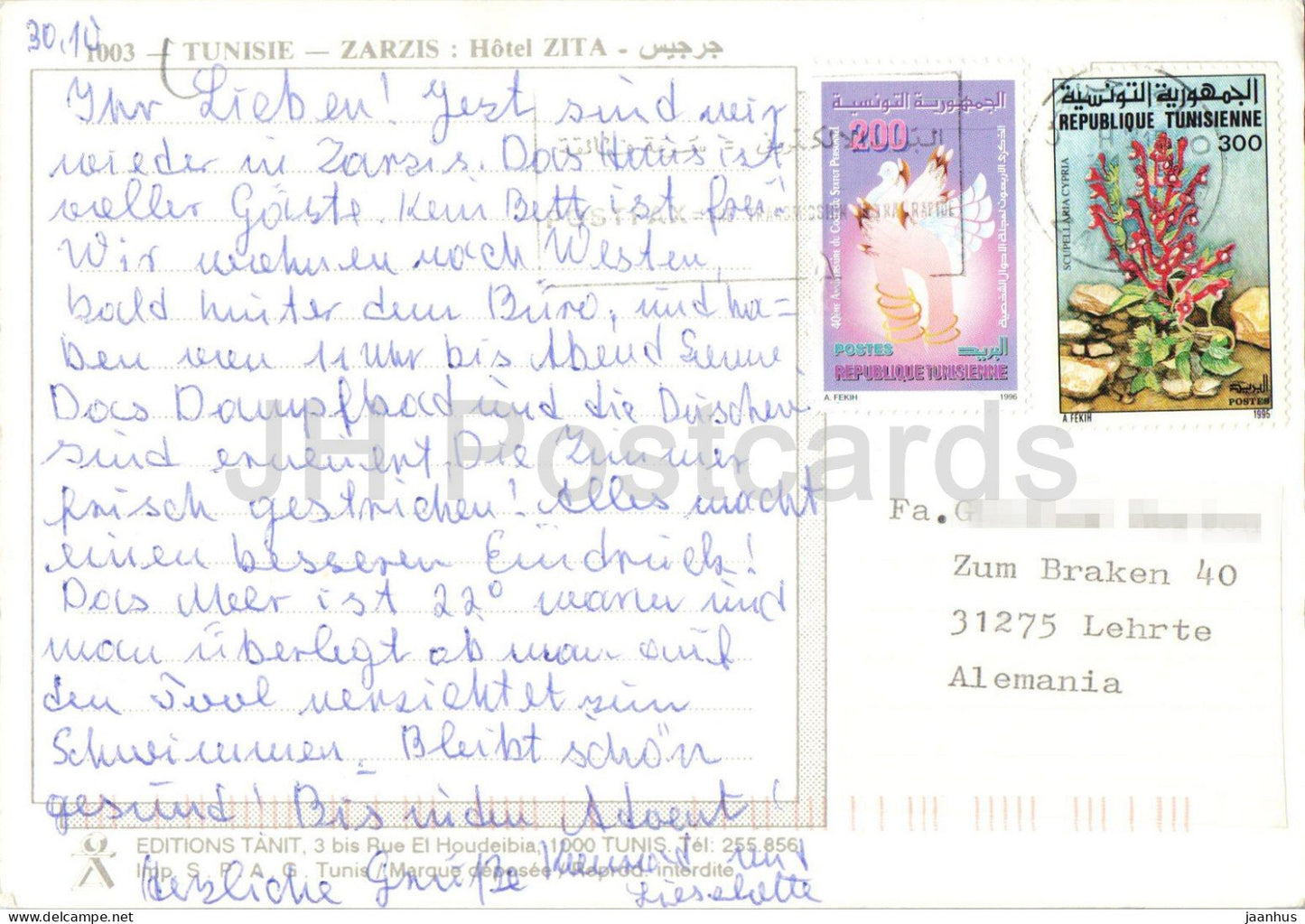 Zarzis - Hotel Zita - Hotel - Pool - Palmen - Strandresort - 1996 - Tunesien - gebraucht
