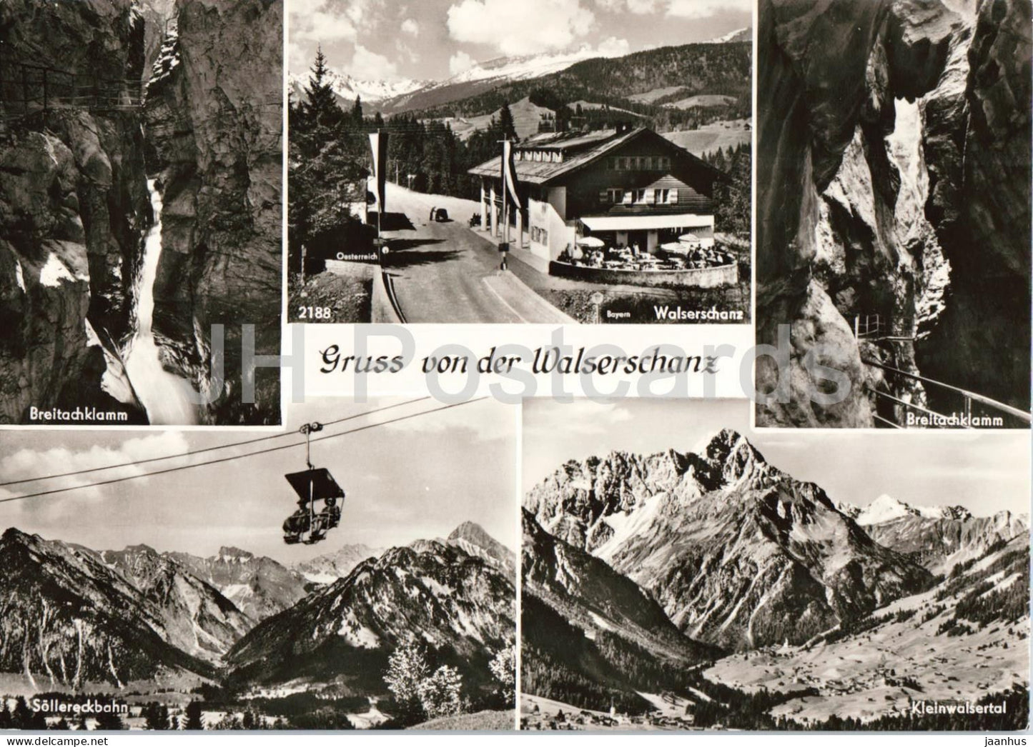Gruss von der Walserschanz - Breitachklamm - Beltachklamm - Sollereckbahn - skilift - old postcard - Austria - unused - JH Postcards