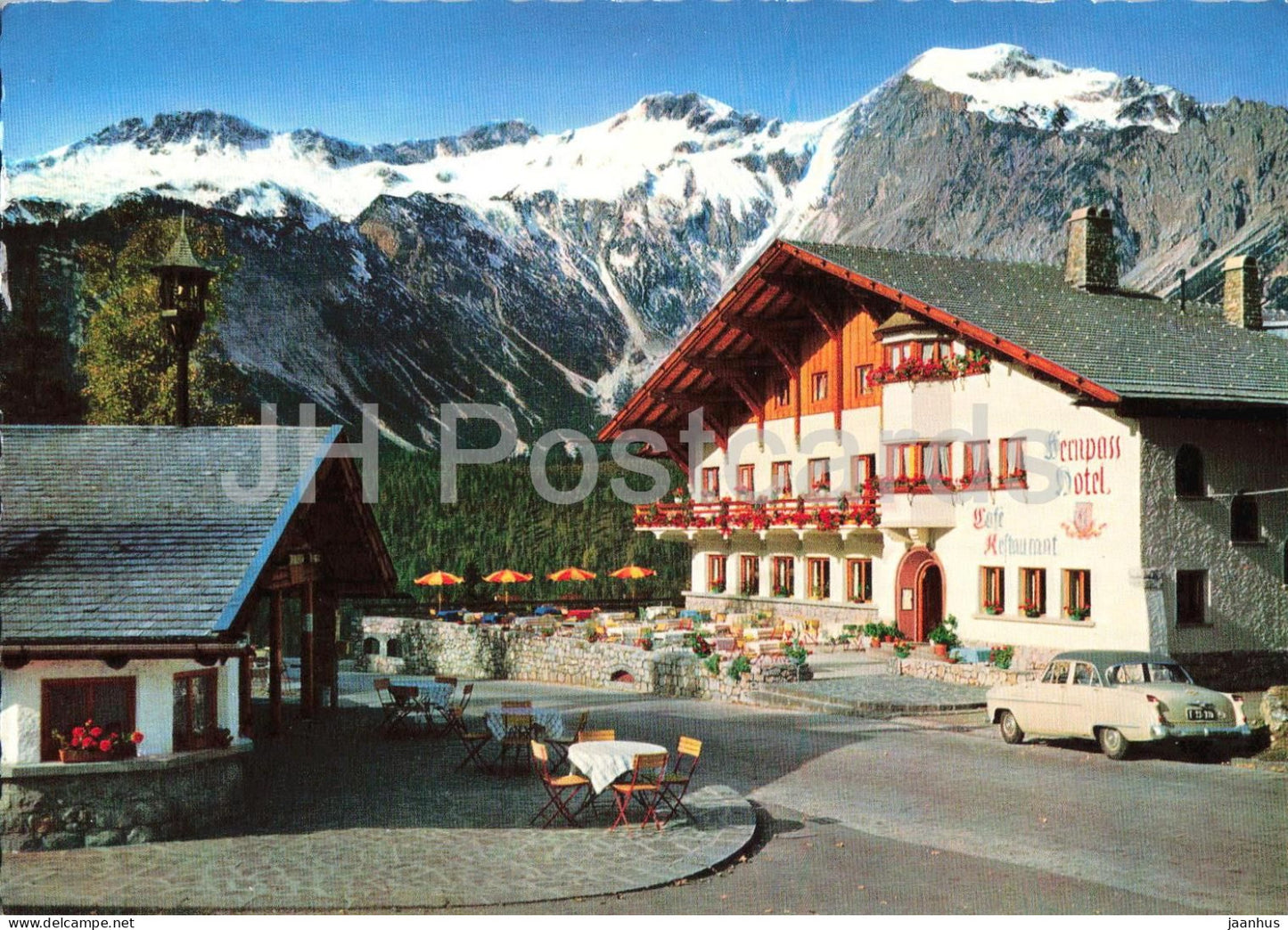 Fernpasshotel Tirol - Fern Alm - hotel - cafe - restaurant - car -mountains - 6 - Austria - unused - JH Postcards