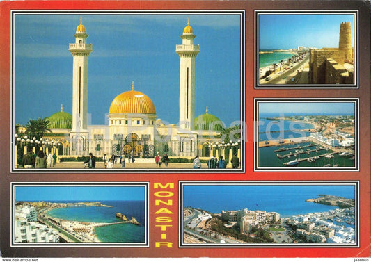 Monastir - mosque - marina - city views - multiview - 1999 - Tunisia - used - JH Postcards
