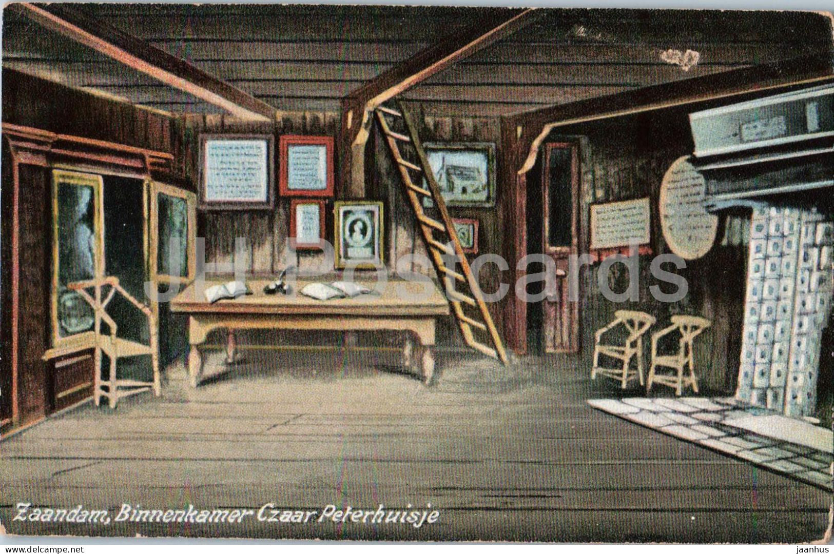 Zaandam - Binnenkamer Czaar Peterhuisje - Interior of Peter The Great House - old postcard - 1914 - Netherlands - used - JH Postcards