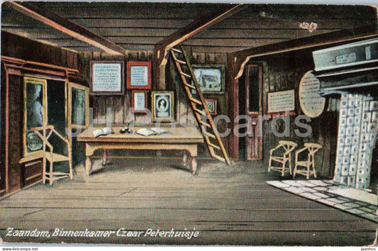 Zaandam - Binnenkamer Czaar Peterhuisje - Interior of Peter The Great House - old postcard - 1914 - Netherlands - used - JH Postcards