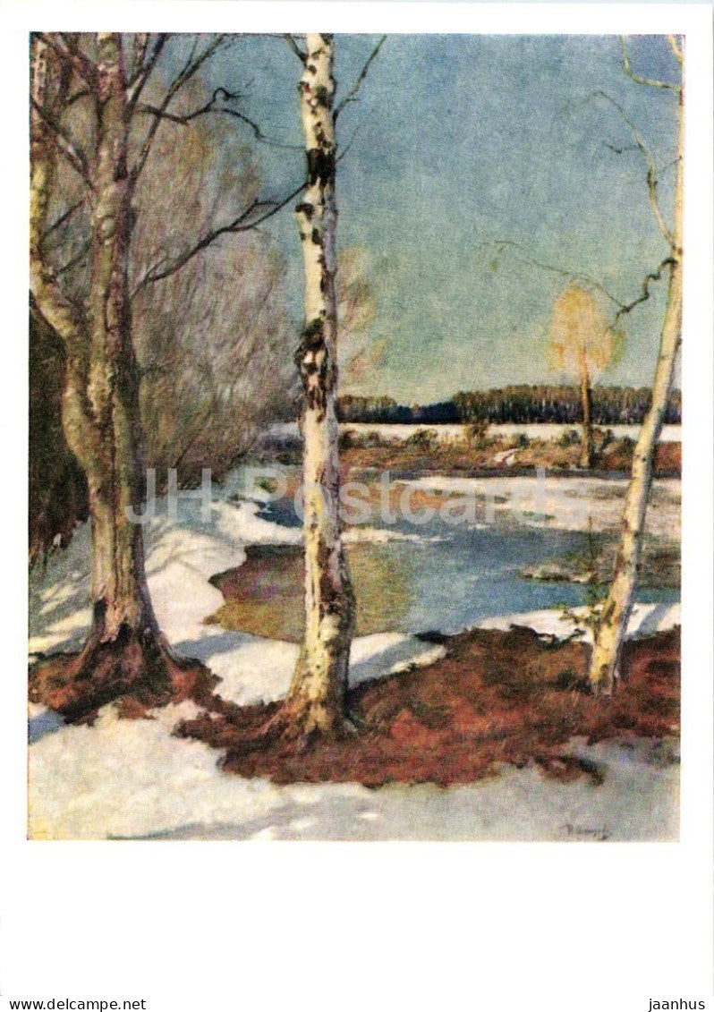 painting by Ilya Ostroukhov - Early Spring - Russian art - 1962 - Russia USSR - unused - JH Postcards