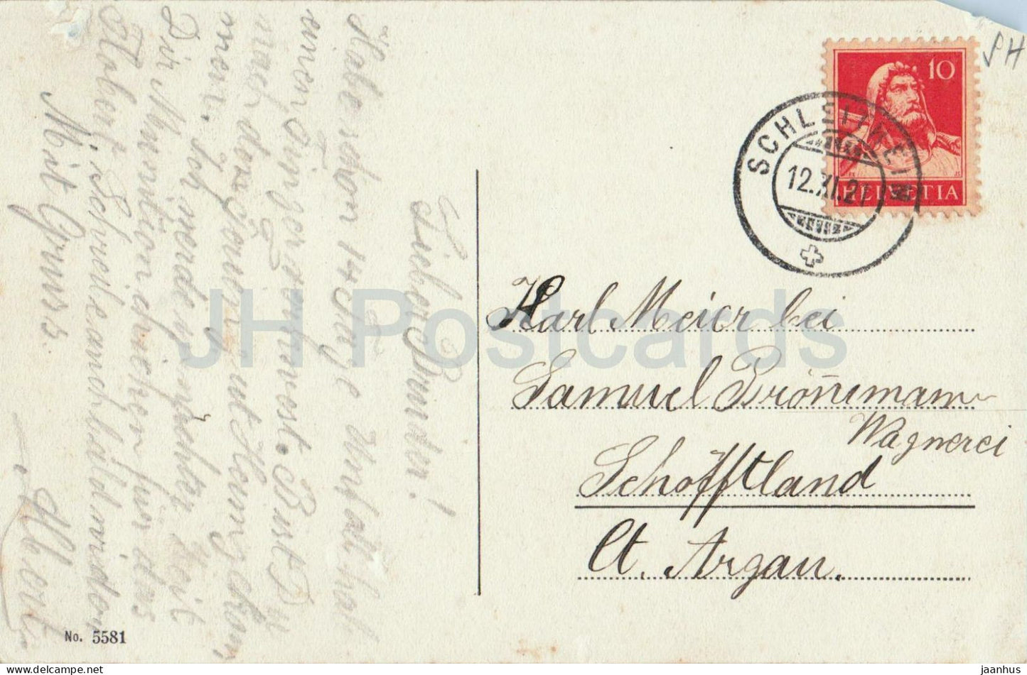 Schleitheim - Oberdorf - Randerstrasse - Bachstrasse - 5581 - old postcard - 1921 - Switzerland - unused