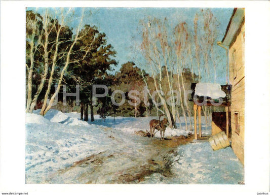 painting by I. Levitan - March month - Russian art - 1979 - Russia USSR - unused - JH Postcards