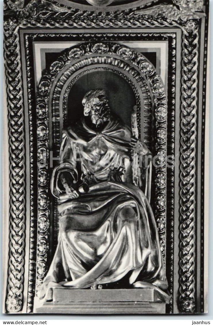 Leningrad - St Petersburg - Saint Isaacs Cathedral - prophet statue on vault - 1975 - Russia - USSR - unused - JH Postcards