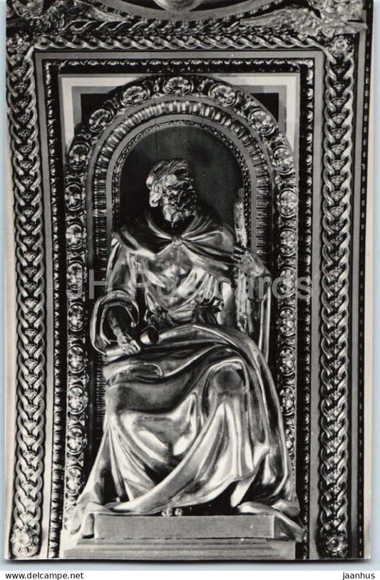 Leningrad - St Petersburg - Saint Isaacs Cathedral - prophet statue on vault - 1975 - Russia - USSR - unused - JH Postcards