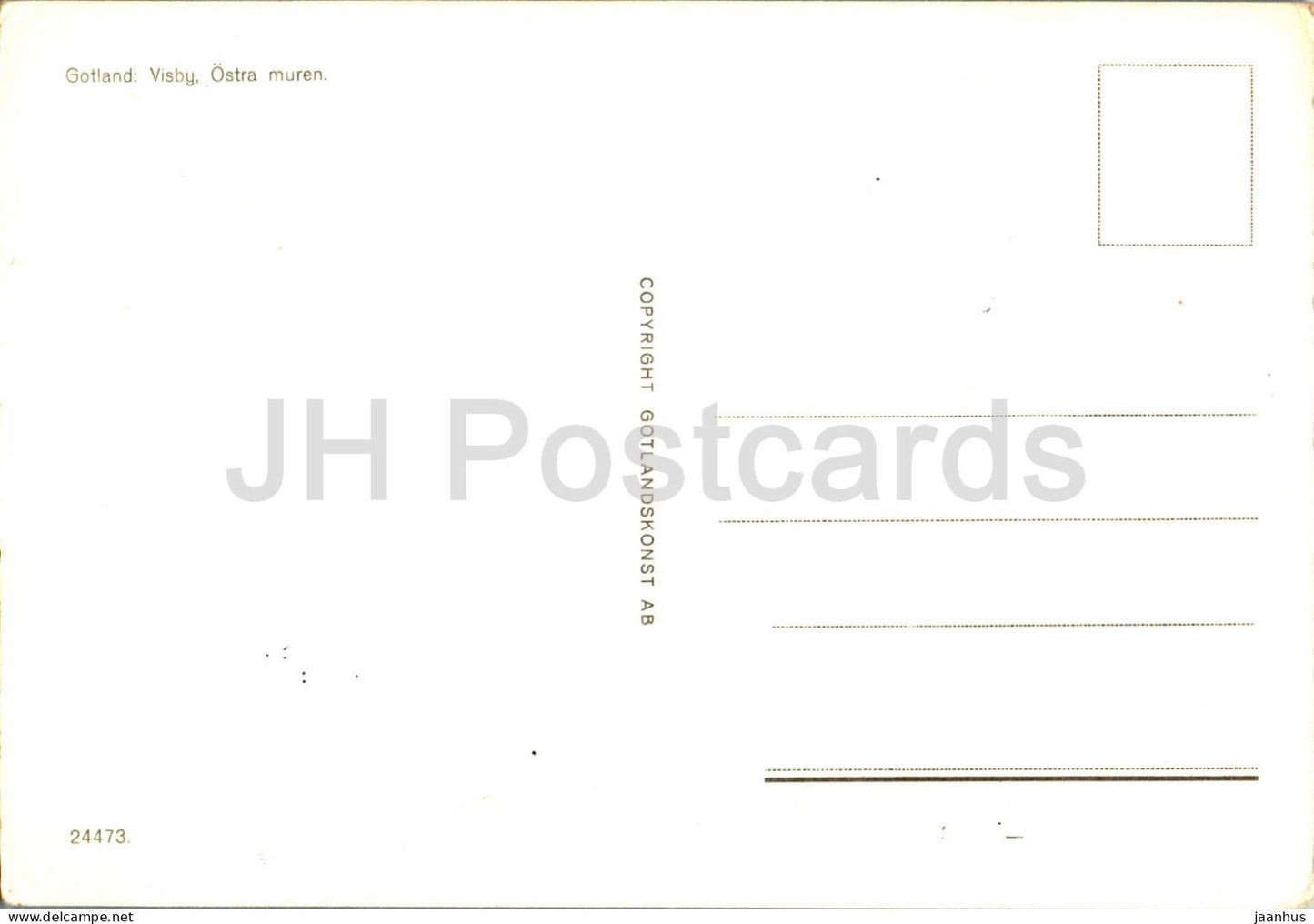 Visby - Ostra muren - Gotland - 24473 - Suède - inutilisé 