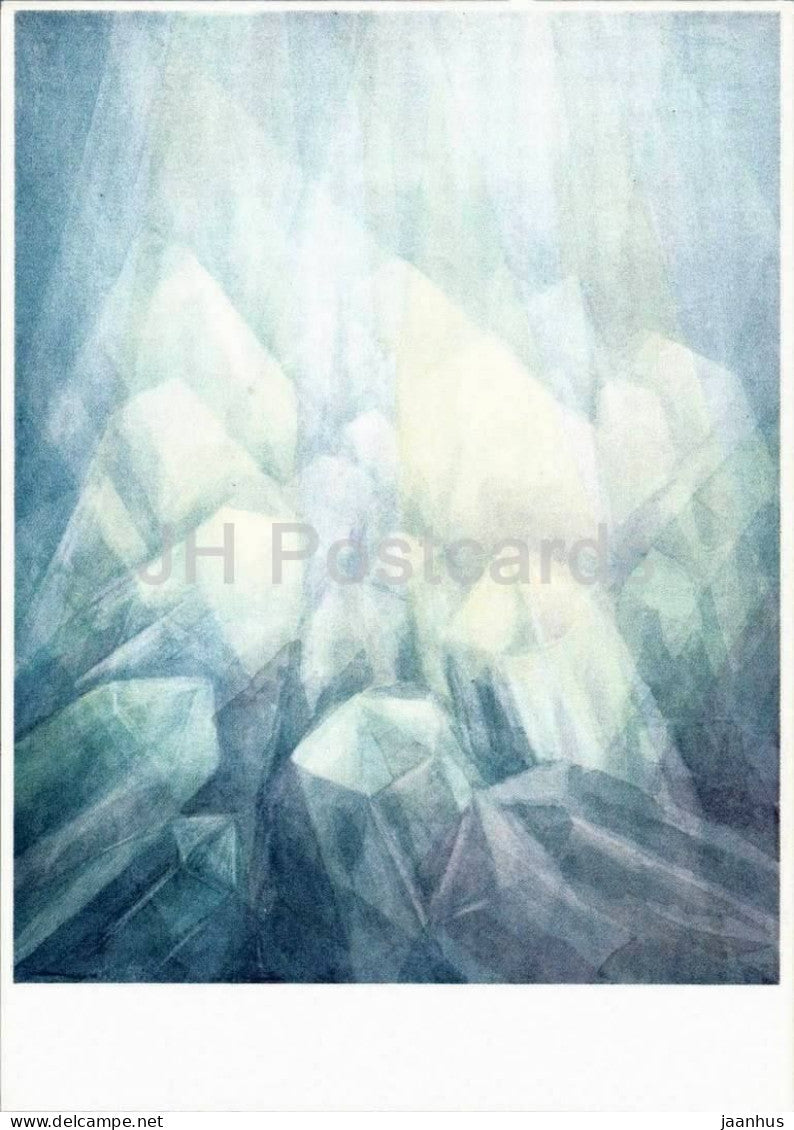 painting by Margarethe Hauschka - Kristalle - Crystals - German art - Germany - used - JH Postcards