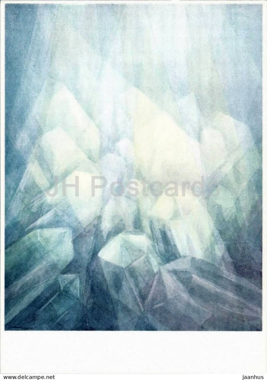 painting by Margarethe Hauschka - Kristalle - Crystals - German art - Germany - used - JH Postcards